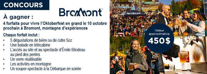 Bromont Montagne d'Expérience - Concours Oktoberfest 10 octobre Bromont Montagne d'Expérience - Concours Oktoberfest 10 octobre