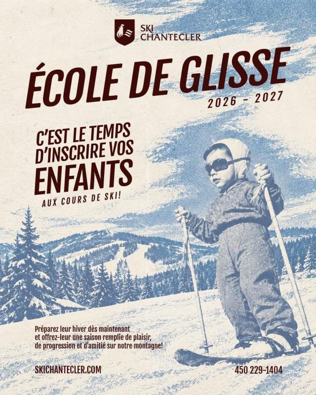 Les inscriptions à l’École de glisse du Ski Chantecler pour la saison 2026-2027 sont ouvertes! Les inscriptions à l’École de glisse du Ski Chantecler pour la saison 2026-2027 sont ouvertes!