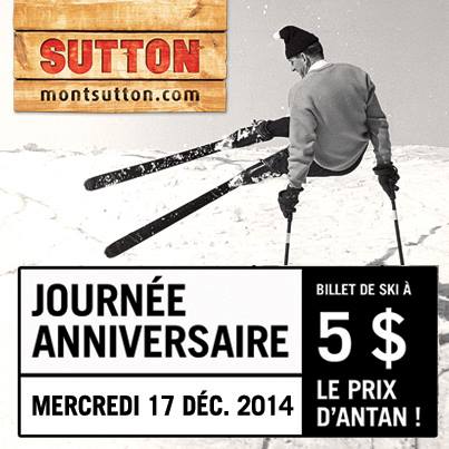 Mont Sutton, une journée d'anniversaire 17 dec 2014 Condition de ski RSA Mont Sutton, une journée d'anniversaire 17 dec 2014 Condition de ski RSA